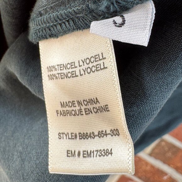 Bella Dahl Tencel Tunic Shirtdress Small Hunter Green Long Sleeve Roll Tab Soft - Picture 4 of 6